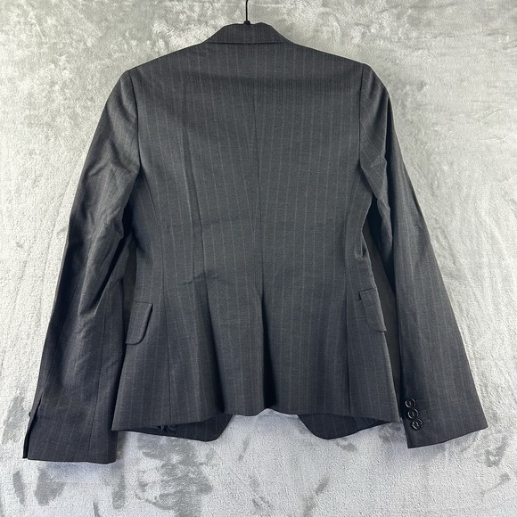 United Colors Of Benetton Blazer Women's 38 (XS) Dark Gray w/ Purple Pin Stripe - Picture 9 of 10